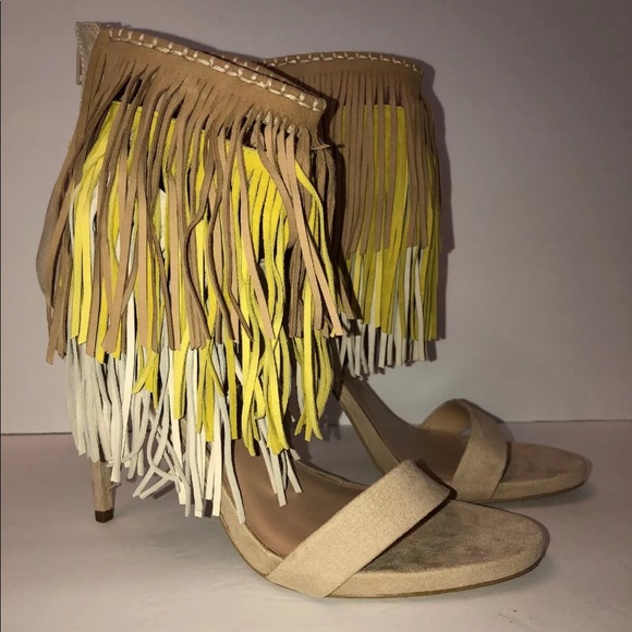 Aldo Platform Sandal Rivamonte Fringe Heels - Picture 4 of 8